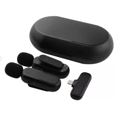 Бездротовий петличний мікрофон K63 Dual IOS Black, Чорний