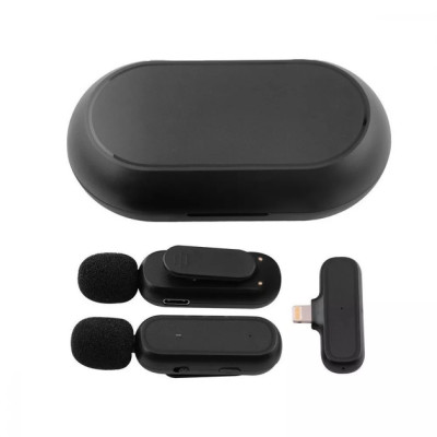 Бездротовий петличний мікрофон K63 Dual IOS Black, Чорний