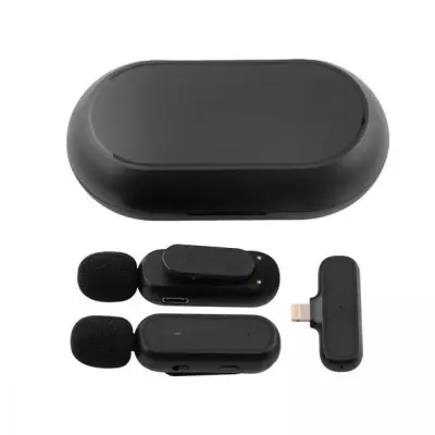 Бездротовий петличний мікрофон K63 Dual IOS Black, Чорний Бездротовий петличний мікрофон K63 Dual IOS Black, Чорний