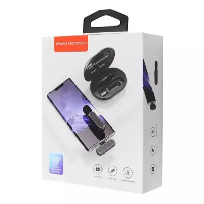 Бездротовий петличний мікрофон K63 Dual IOS Black, Чорний Бездротовий петличний мікрофон K63 Dual IOS Black, Чорний