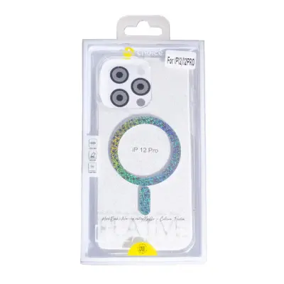 Чехол накладка MagSafe Shiny iPhone 12/12 Pro Прозрачная