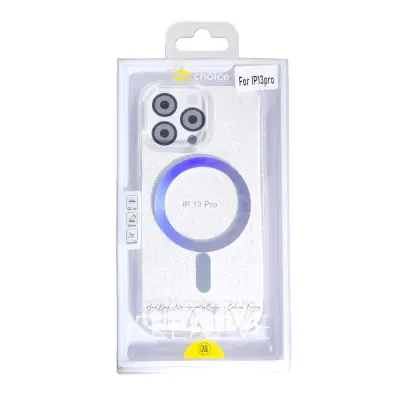 Чехол накладка MagSafe Shiny Color  iPhone 13 Pro Max Прозрачная
