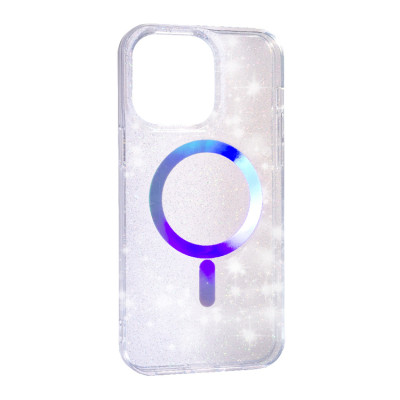 Чехол накладка MagSafe Shiny Color  iPhone 14 Pro Max Прозрачная