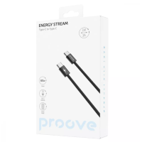Кабель Proove Energy Stream Type-C to Type-C 60W 1м Чорний Кабель Proove Energy Stream Type-C to Type-C 60W 1м Чорний