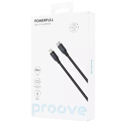 Кабель Proove PowerFull Type-C to Lightning 30W 1м Черный