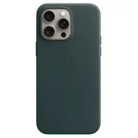Чехол накладка Leather Case with MagSafe iPhone 15 Темно-зеленая (Evergreen)