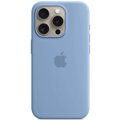 Чехол накладка HC Magsafe iPhone 15 Pro Max Голубая (Winter Blue)