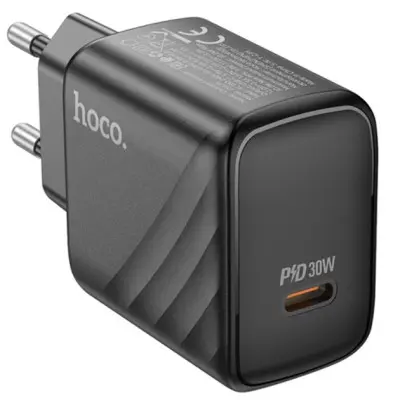Мережевий зарядний пристрій Hoco CS22A USB-C (30W) Black, Чорний