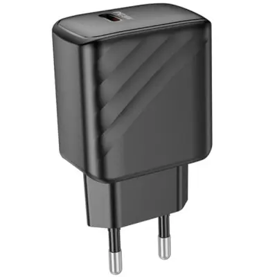 Мережевий зарядний пристрій Hoco CS22A USB-C (30W) Black, Чорний