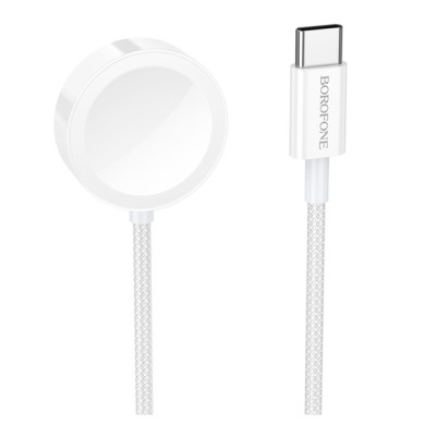Зарядный кабель USB-C Borofone BQ37 iWatch/Samsung White, Белый