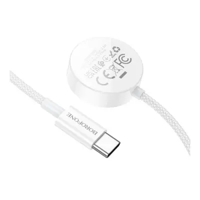 Зарядный кабель USB-C Borofone BQ37 iWatch/Samsung White, Белый Зарядный кабель USB-C Borofone BQ37 iWatch/Samsung White, Белый