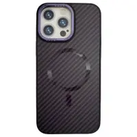 Чехол накладка Carbon Armor with MagSafe iPhone 15 Pro Max Фиолетовая