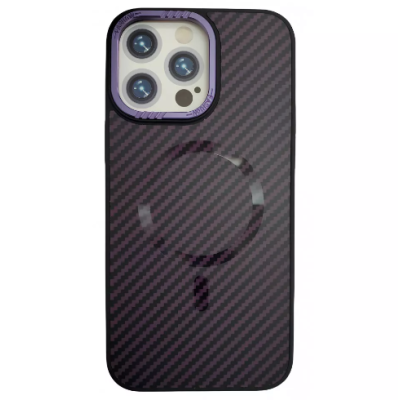 Чохол накладка Carbon Armor with MagSafe iPhone 15 Pro Max Фіолетова