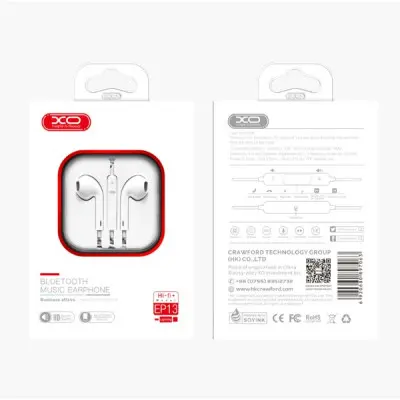 Провідні навушники вкладиші-гарнітура XO EP13 с мікрофоном Lightning White, білий