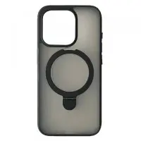 Чехол накладка Rock Guard iPhone MagSafe 15 Pro Max Черная (Foldable Magnetic Ring)