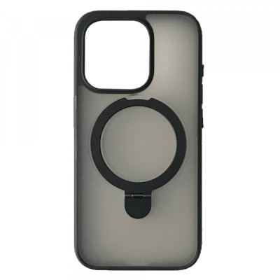 Чехол накладка Rock Guard iPhone MagSafe 15 Pro Max Черная (Foldable Magnetic Ring)