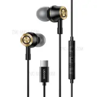 Провідні вакуумні навушники Usams EP-43 Type-C Black, чорний Провідні вакуумні навушники Usams EP-43 Type-C Black, чорний