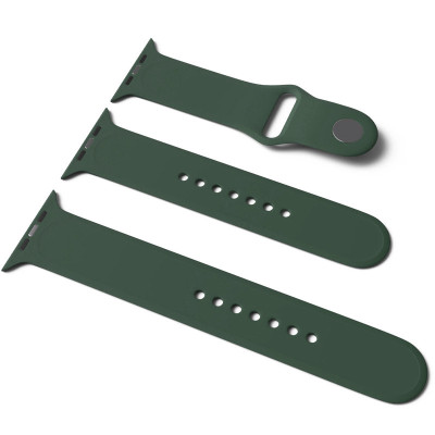 Ремешок Apple Watch 42мм Силикон 2ед.Зеленый/Army Green