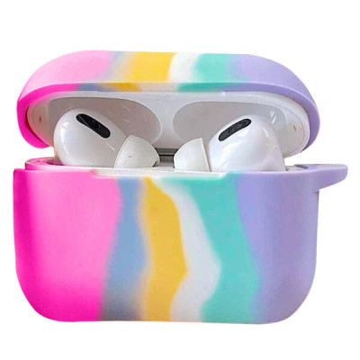 Чохол для навушників AirPods 3 Colorfull Темно-Рожевий/Блакитний