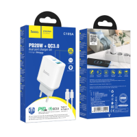 Мережевий зарядний пристрій C105A PD 20W Type-C to Type-C White, Білий Мережевий зарядний пристрій C105A PD 20W Type-C to Type-C White, Білий