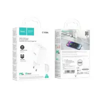 Сетевое зарядное устройство Hoco C108A PD 35W + Кабель Type-C to Lightning White, Белый Сетевое зарядное устройство Hoco C108A PD 35W + Кабель Type-C to Lightning White, Белый