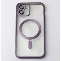 Чехол Накладка Metal Matte MagSafe iPhone 12 Темно-фиолетовая