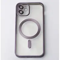 Чехол Накладка Metal Matte MagSafe iPhone 12 Темно-фиолетовая