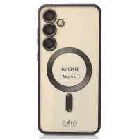 Чохол накладка Metal MagSafe Samsung S24 FE (S721) Чорна (Black Titanium)