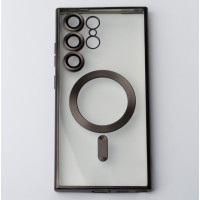 Чохол накладка Metal MagSafe Samsung S24 Ultra (S928) Чорна (Black Titanium)