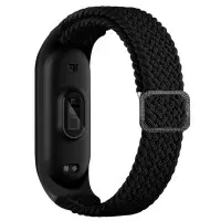 Ремешок Plaited Mi Band 3/4/5/6/7 Черный Ремешок Plaited Mi Band 3/4/5/6/7 Черный