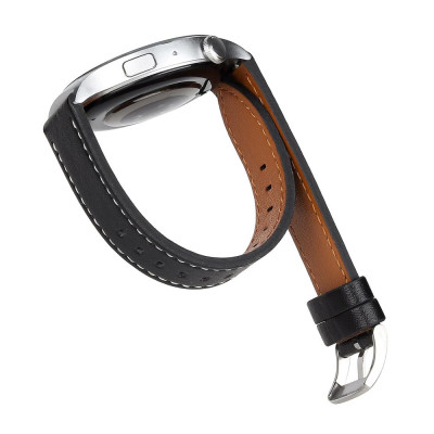 Ремінець Універсальний 22мм Leather Strap with Stright Tip Чорний