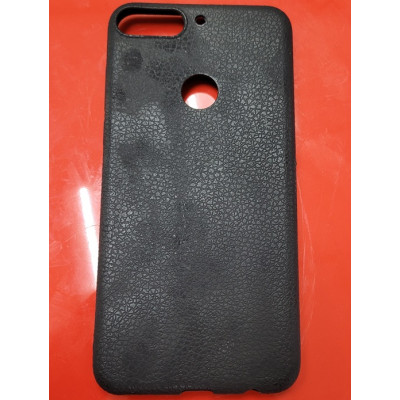 Чехол накладка Leather Huawei Y7 2018/Y7 Prime 2018 Черная