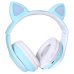 Накладні Bluetooth-навушники з вушками кошеня TUCCI CT930 LED Blue, блакитні