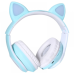 Накладні Безпровідні навушники з вушками кошеня TUCCI CT930 LED Blue, блакитні