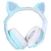 Накладные Беспроводные наушники с кошачьими ушками TUCCI CT930 LED Blue, голубые