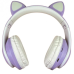Накладні Bluetooth-навушники з вушками кошеня TUCCI CT930 LED Violet, фіолетові