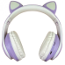 Накладні Безпровідні навушники з вушками кошеня TUCCI CT930 LED Violet, фіолетові