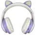 Накладные Беспроводные наушники с кошачьими ушками TUCCI CT930 LED Violet, фиолетовые