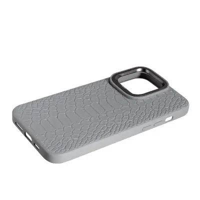 Чехол накладка Kajsa Snake iPhone 15 Pro Max Серая