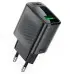 Мережевий зарядний пристрій Acefast A90 18W QC3.0 USB-A Black, Чорний