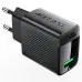 Мережевий зарядний пристрій Acefast A90 18W QC3.0 USB-A Black, Чорний