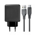 Сетевое зарядное устройство Aсefast A90 18W + Type-C Black, Чёрный