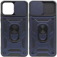 Чехол накладка Serge Ring Camshield Samsung A035 (A03) Синяя
