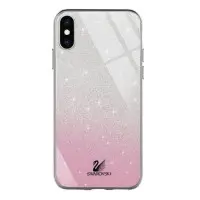 Чехол накладка Swarovski iPhone X/XS Розовая
