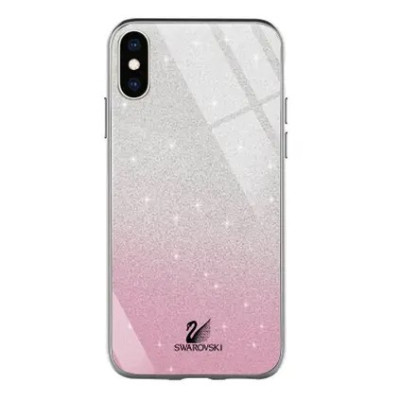 Чехол накладка Swarovski iPhone X/XS Розовая