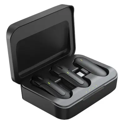 Бездротовий петличний мікрофон Hoco DI56 Twin Type-C, Чорний