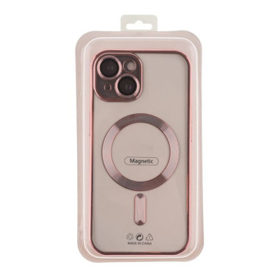 Чохол Накладка Shining Camera MagSafe iPhone 14 Рожево-золота