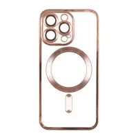 Чехол Накладка Metal Matte MagSafe iPhone 12 Розово-золотая