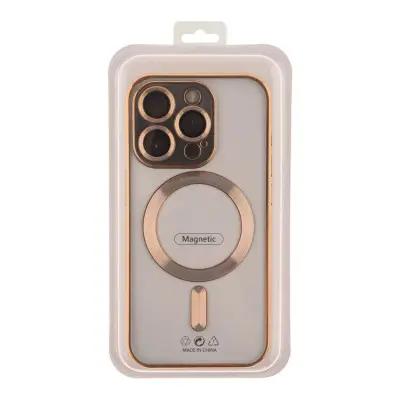 Чехол Накладка Metal Matte MagSafe iPhone 13 Pro Золотая