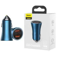 Автомобильное зарядное устройство Baseus Golden Contactor 2USB QC 40W Синий